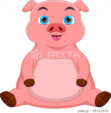 cartoon cute baby pig on white background cartoon cute baby pig on white background 96332070