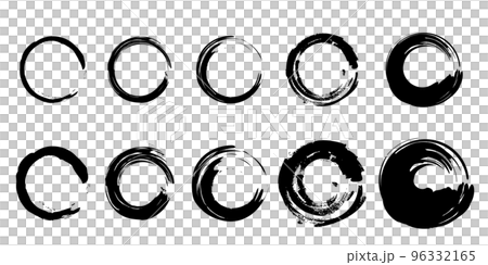 筆書きの円セット 黒 筆書きの円セット 黒 96332165