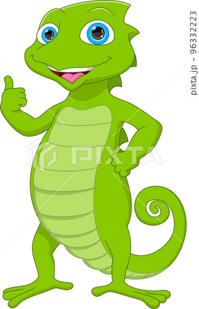 cute cartoon chameleon thumbs up cute cartoon chameleon thumbs up 96332223