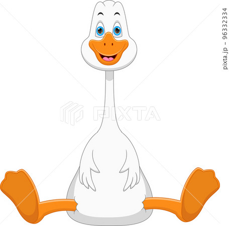 cute swan cartoon on white background 96332334