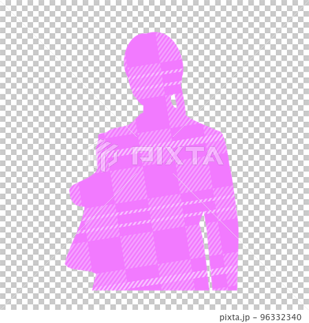 Walking business woman silhouette check pattern 96332340