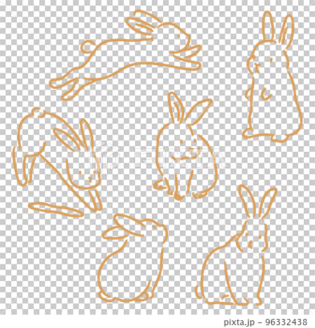 各種手繪兔子插畫集 96332438