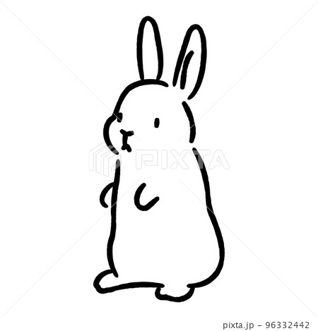 【うさぎ】手描きイラスト かわいいウサギの手描きイラストのイラスト素材 [96332442] - PIXTA