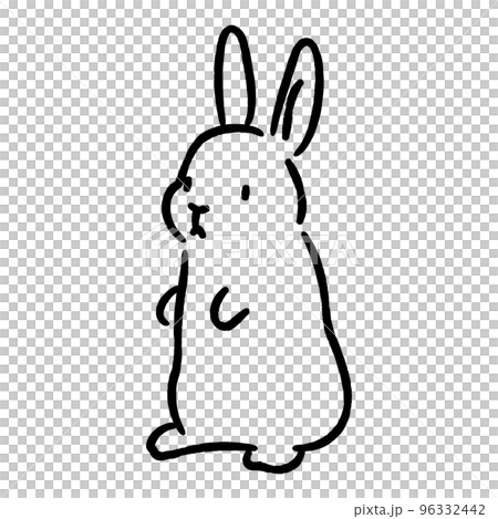 可愛的兔子手繪插畫 96332442
