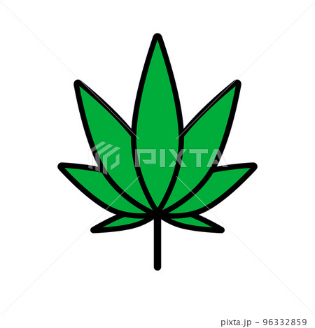 薬物の大麻草アイコン。麻アイコン。ベクター。 96332859