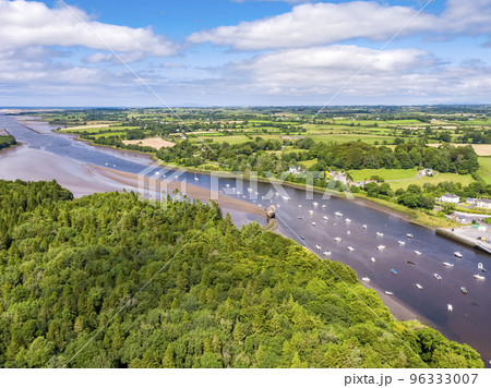 Aerial view of the river Moy at Ballina in County Mayo - Republic of Ireland 96333007