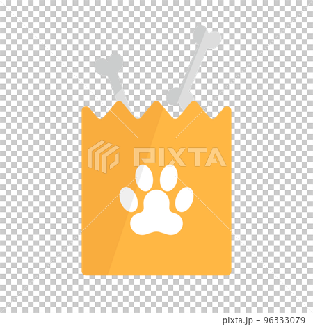 寵物食品袋和骨頭。狗糧。向量。 96333079