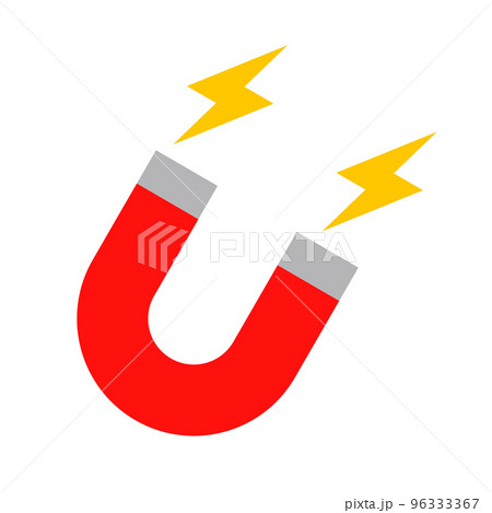 U字磁石と磁力の電気。引き寄せる。ベクター。 U字磁石と磁力の電気。引き寄せる。ベクター。 96333367