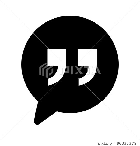 引用符の吹き出しシルエットアイコン。ダブルクォーテーションアイコン。ベクター。 96333378