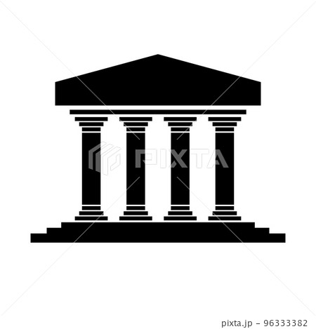 神殿のシルエットアイコン。古代ギリシャ。ベクター。 神殿のシルエットアイコン。古代ギリシャ。ベクター。 96333382