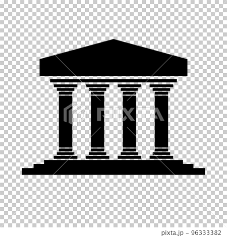 神殿のシルエットアイコン。古代ギリシャ。ベクター。 神殿のシルエットアイコン。古代ギリシャ。ベクター。 96333382
