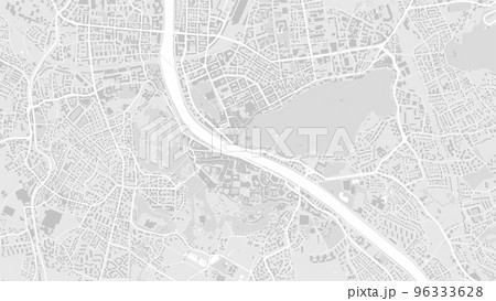 White and light grey Salzburg City area vector background map, roads and water cartography illustration. 96333628