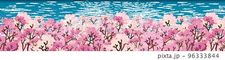 浮世絵　桜並木　その1 96333844