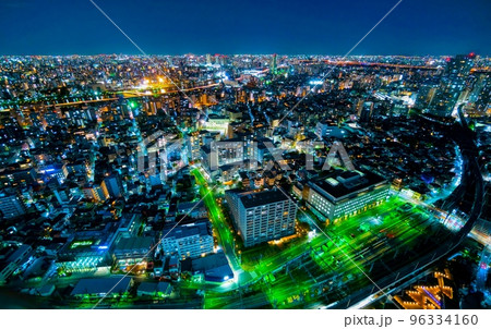 東京夜景 隅田川と台東区・墨田区 東京夜景 隅田川と台東区・墨田区 96334160