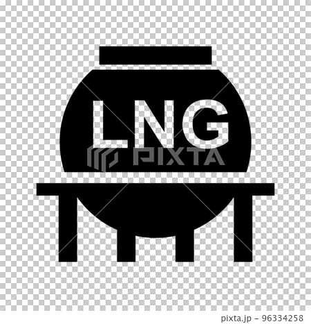 LNGガスタンクのシルエットアイコン。ガスホルダー。ベクター。 LNGガスタンクのシルエットアイコン。ガスホルダー。ベクター。 96334258
