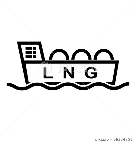 海の上のLNGタンカーアイコン。ベクター。 海の上のLNGタンカーアイコン。ベクター。 96334259
