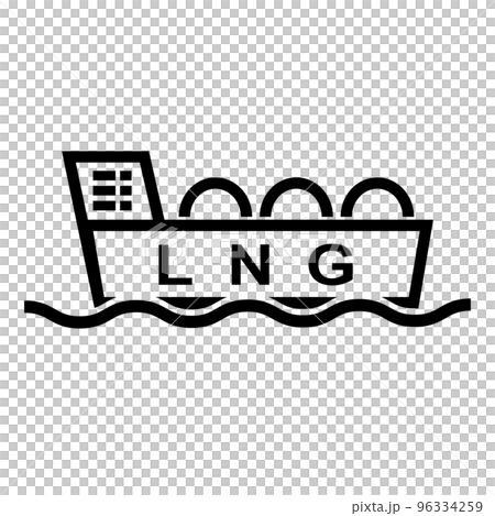 海の上のLNGタンカーアイコン。ベクター。 海の上のLNGタンカーアイコン。ベクター。 96334259