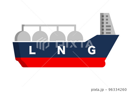 LNGタンカーアイコン。LNG船。ベクター。 LNGタンカーアイコン。LNG船。ベクター。 96334260
