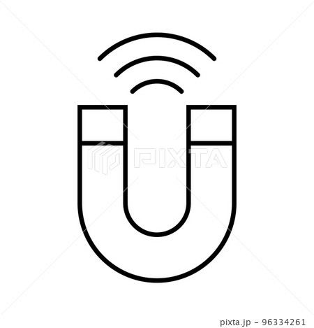 磁石と磁力の波アイコン。ベクター。 96334261