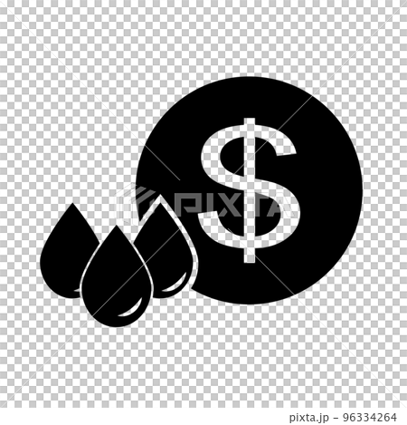石油價格剪影圖標。向量。 石油價格剪影圖標。向量。 96334264