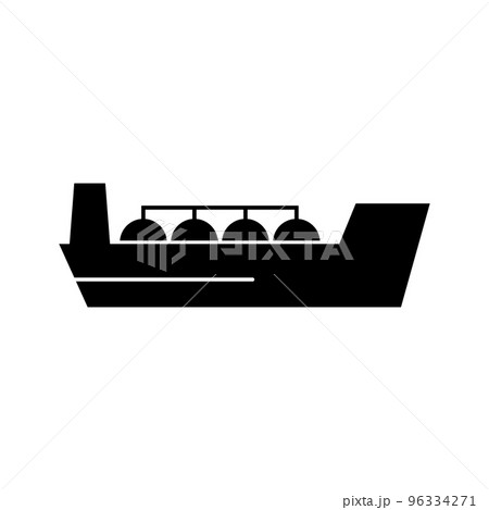 LNGタンカーアイコン。液化天然ガスタンカー。ベクター。 96334271