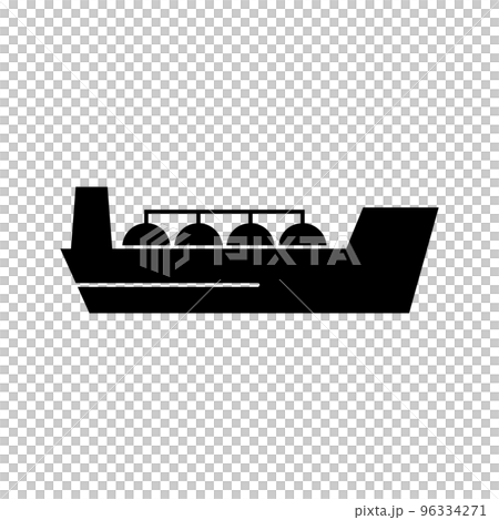 LNGタンカーアイコン。液化天然ガスタンカー。ベクター。 96334271