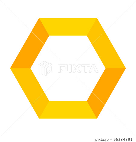 モダンな黄色い六角形のロゴ。シンボル。ベクター。 96334391