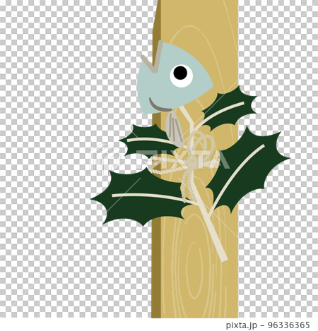 Illustration of holly sardines decorated with pillars 96336365