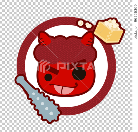 Illustration of Setsubun image of demons and beans 96336369
