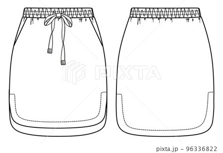 Vector woman skirt technical drawing, skirt - Stock Illustration  [96336822] - PIXTA