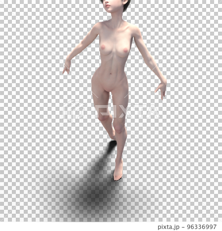 Model posing woman female perming 3DCG - Stock Illustration