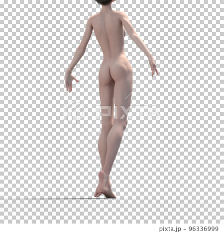 Posing woman nude perming3DCG illustration material 96336999