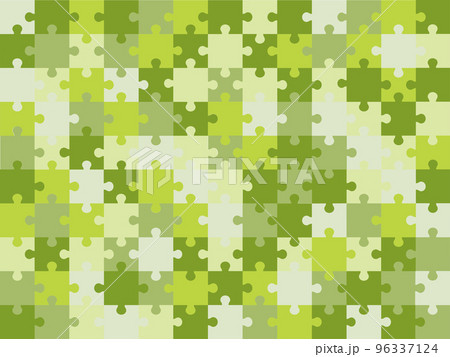 ジグソーパズル かわいい抹茶ラテカラーのイラスト素材