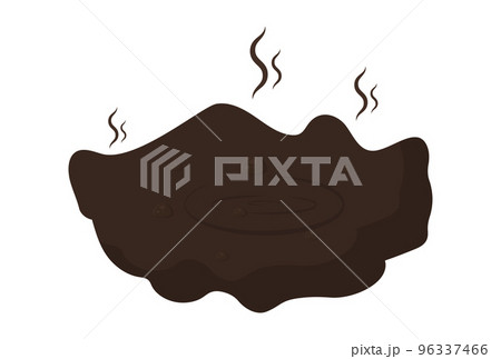 Dirty smelly puddle. Black liquid stain of swamp mud Dirty smelly puddle. Black liquid stain of swamp mud 96337466