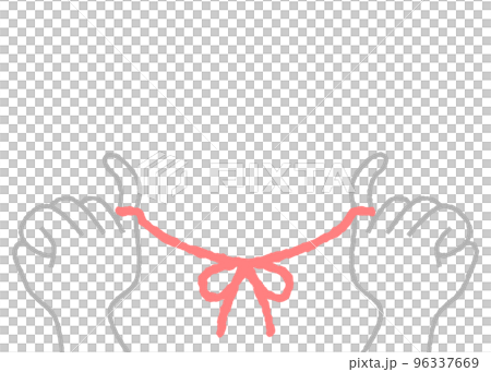 Little finger tied with the red thread of fate Crayon style 96337669