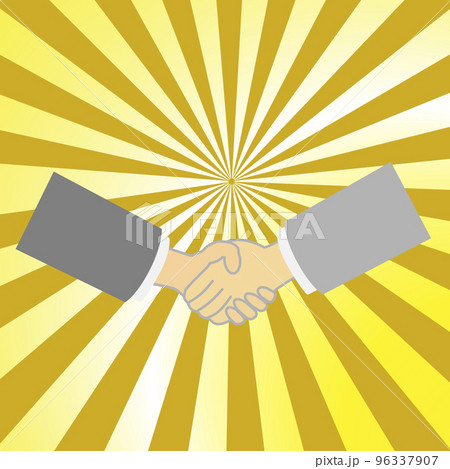 握手。商談成立を表すビジネスイラスト。 握手。商談成立を表すビジネスイラスト。 96337907
