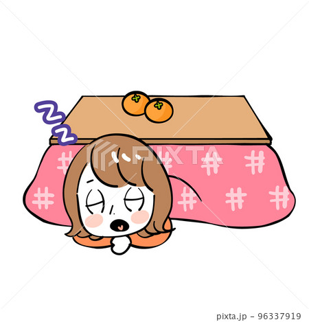 女性 こたつ 睡眠 うたた寝 女性 こたつ 睡眠 うたた寝 96337919