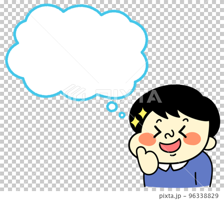 Speech bubble Illustration material of a comical male character doing a nice pose Speech bubble Illustration material of a comical male character doing a nice pose 96338829