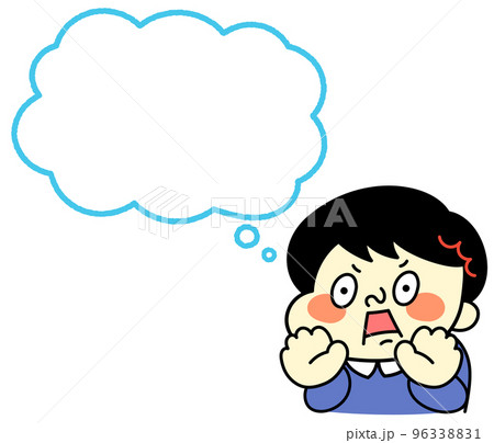 ふきだし びっくりしているコミカルな男性キャラクターイラスト素材 ふきだし びっくりしているコミカルな男性キャラクターイラスト素材 96338831