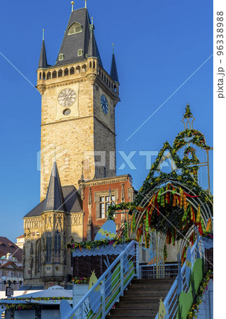 Easter decoration on the old town square, Prague, Czech Republic 96338988