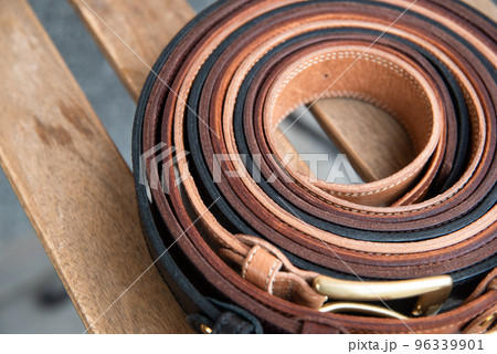 Leather belts set. natural lighting 96339901