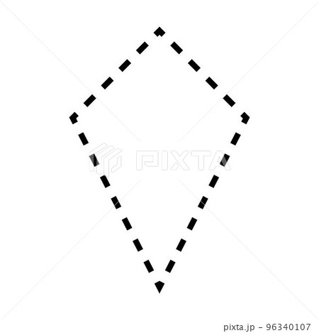 Kite shape dashed symbol vector icon for creative graphic design ui element in a pictogram illustration Kite shape dashed symbol vector icon for creative graphic design ui element in a pictogram illustration 96340107