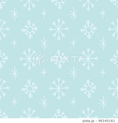 Simple seamless pattern with snowflakes. Christmas hand drawn Vector for wrapping paper, fabric print, background design, decoration 96340161