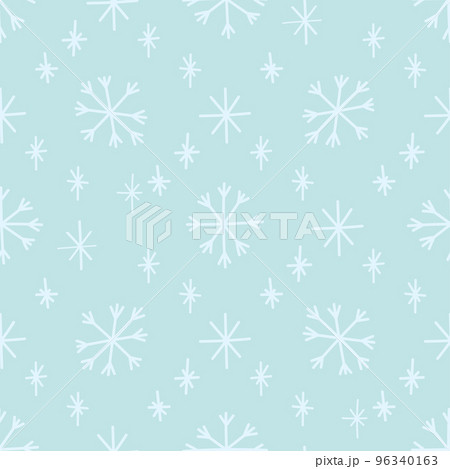 Simple seamless pattern with snowflakes. Hand drawn Christmas Vector for wrapping paper, fabric print, background design Simple seamless pattern with snowflakes. Hand drawn Christmas Vector for wrapping paper, fabric print, background design 96340163