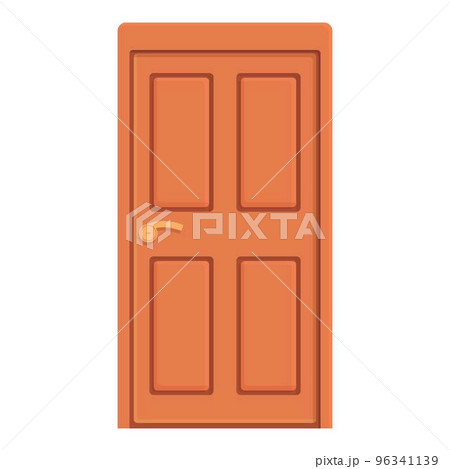 Exterior door icon cartoon vector. Home wood. Open room 96341139