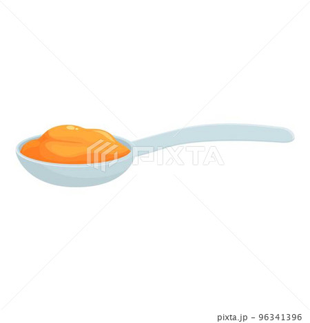 Spoon caramel icon cartoon vector. Peanut butter. Natural snack 96341396