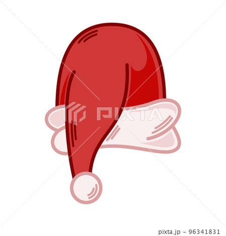 Cartoon red Santa hat illustration. EPS 10 vector 96341831