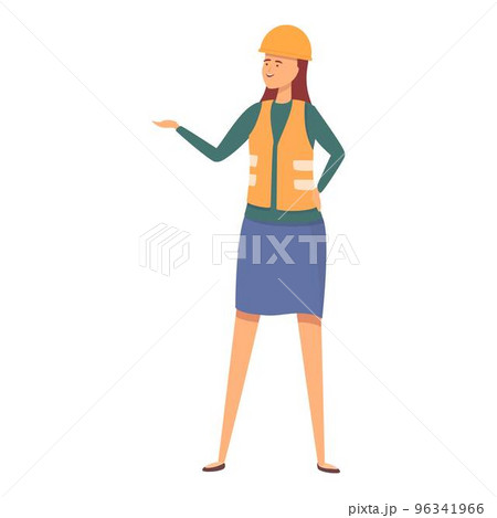 Woman contractor icon cartoon vector. Female worker. Work tool Woman contractor icon cartoon vector. Female worker. Work tool 96341966