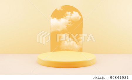 3d redering yellow background products minimal podium scene podium products display background. 3d redering yellow background products minimal podium scene podium products display background. 96341981