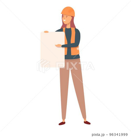 Work plan icon cartoon vector. Female business. Teamwork adult Work plan icon cartoon vector. Female business. Teamwork adult 96341999